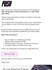 Email Inspiration from Push Creatine Gummies