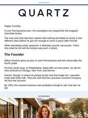 Email Inspiration from Quartz Founders Report
