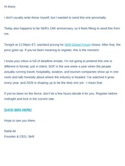 Email Inspiration from Rafat Ali - Skift Founder & CEO