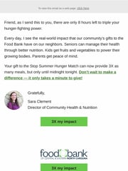 Email Inspiration from Sara Clement, Director of Community Health & Nutrition