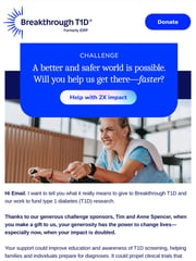 Email Inspiration from Susan Carter, Breakthrough T1D