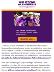 Email Inspiration from Walk to End Alzheimer's