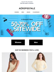 Email Inspiration from Aéropostale Back to School Deals