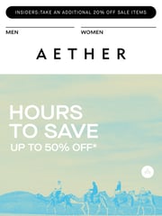 Email Inspiration from Aether Apparel