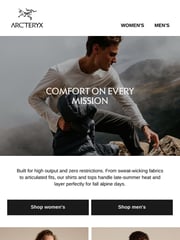 Email Inspiration from Arc'teryx