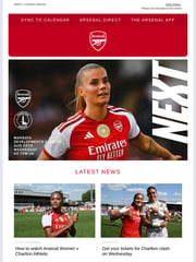 Email Inspiration from Arsenal Football Club