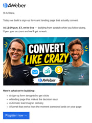 Email Inspiration from AWeber Team