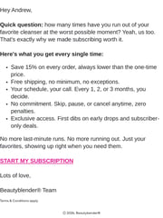 Email Inspiration from Beautyblender