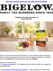 Email Inspiration from Bigelow Tea