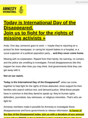 Email Inspiration from Billie for Amnesty