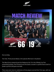 Email Inspiration from Black Ferns