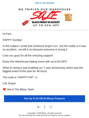 Email Inspiration from Blissy