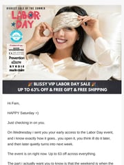 Email Inspiration from Blissy