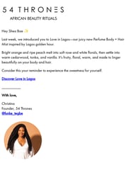 Email Inspiration from Christina | 54 Thrones