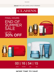 Email Inspiration from Clarins End of Summer Sale