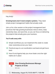 Email Inspiration from ClickUp Team