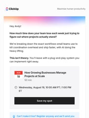 Email Inspiration from ClickUp Team