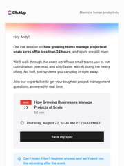 Email Inspiration from ClickUp Team