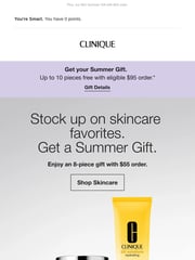 Email Inspiration from Clinique Summer Gift
