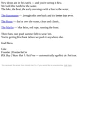 Email Inspiration from Cole from HondoHatCo