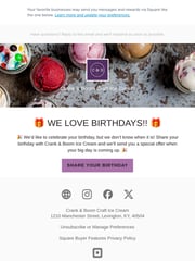 Email Inspiration from Crank & Boom Craft Ice Cream