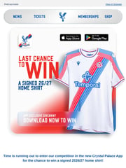Email Inspiration from Crystal Palace F.C.