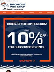 Email Inspiration from Denver Broncos Online Store