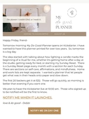 Email Inspiration from Do Good Candle Studio