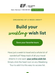 Email Inspiration from EF Go Ahead Tours