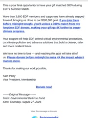 Email Inspiration from Environmental Defense Fund