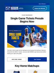 Email Inspiration from Golden State Warriors
