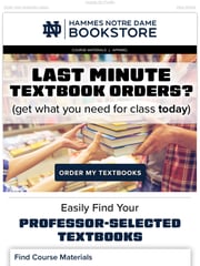 Email Inspiration from Hammes Notre Dame Bookstore