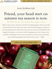 Email Inspiration from Harney & Sons Fine Teas