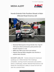 Email Inspiration from Honda Media Alert