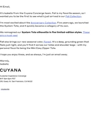 Email Inspiration from Isabella from Cuyana