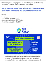Email Inspiration from Jeremy Pittman, EDF Action