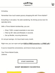 Email Inspiration from Julianna at Thrive Market