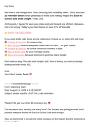 Email Inspiration from Kara from Kitsch