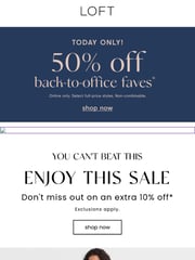 Email Inspiration from LOFT