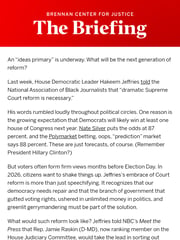 Email Inspiration from Michael Waldman, Brennan Center for Justice