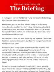 Email Inspiration from Michael Waldman, Brennan Center for Justice