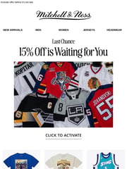 Email Inspiration from Mitchell Ness Official Online Store