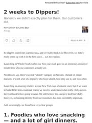 Email Inspiration from Notes from building BEZI