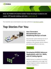 Email Inspiration from NVIDIA Developer Relations