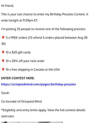 Email Inspiration from Octopied Mind
