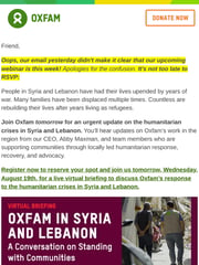 Email Inspiration from Oxfam