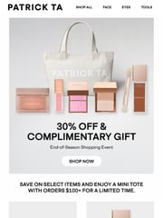 Email Inspiration from Patrick Ta Beauty