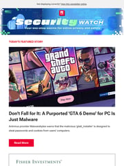 Email Inspiration from PCMag Security Watch