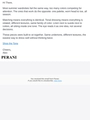 Email Inspiration from Perani