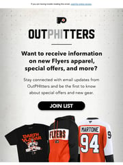Email Inspiration from Philadelphia Flyers